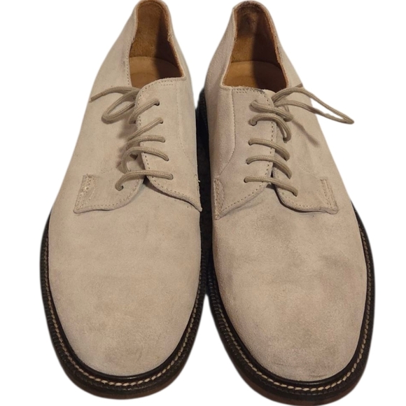 J.Crew Suede Leather Dress Up Oxford Shoes Laces Tan Beige Cream Men's 10.5 - Picture 2 of 7